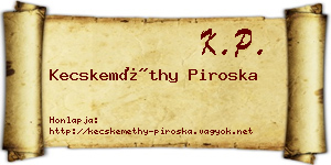 Kecskeméthy Piroska névjegykártya