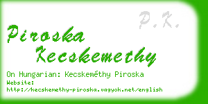piroska kecskemethy business card