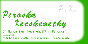 piroska kecskemethy business card